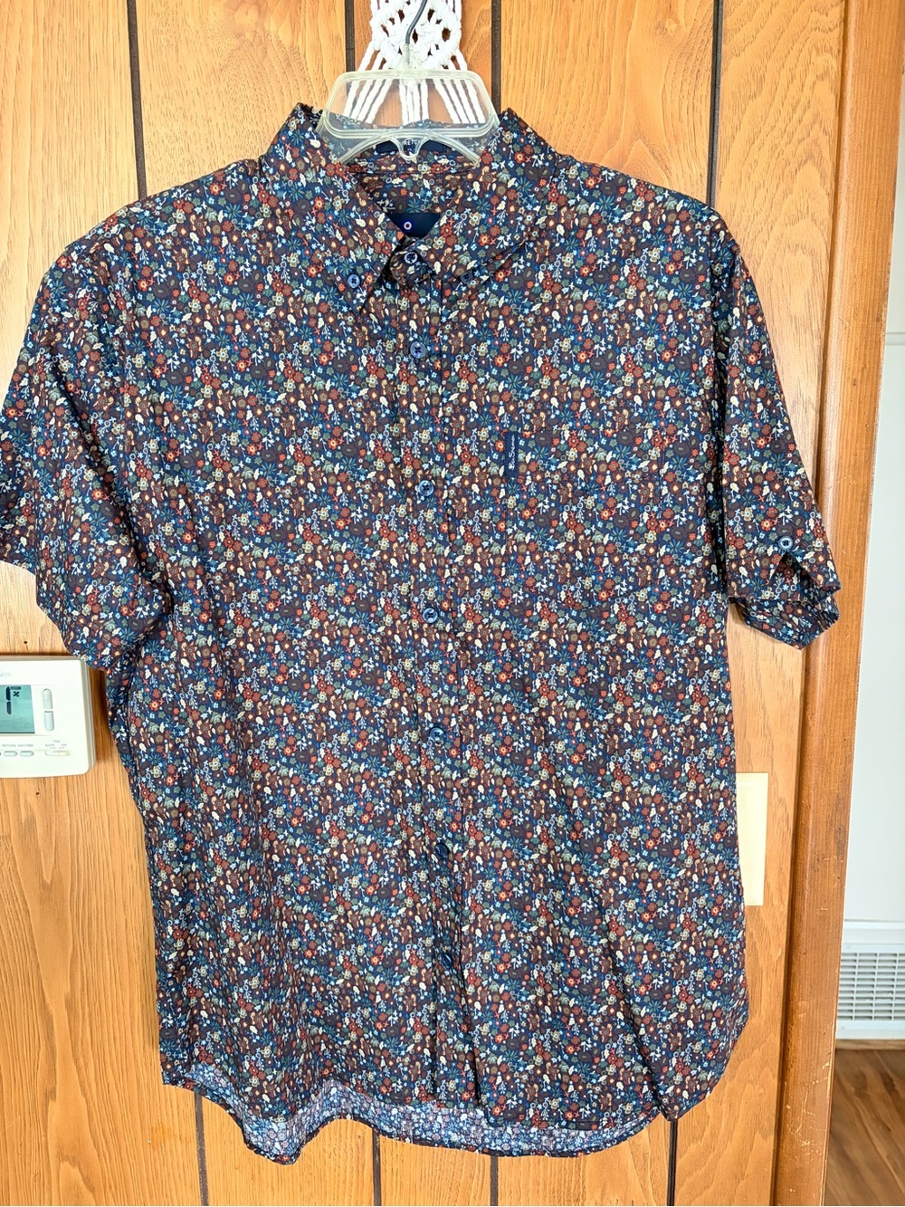 Ben Sherman Navy Floral Short-Sleeve Button-Down Shirt